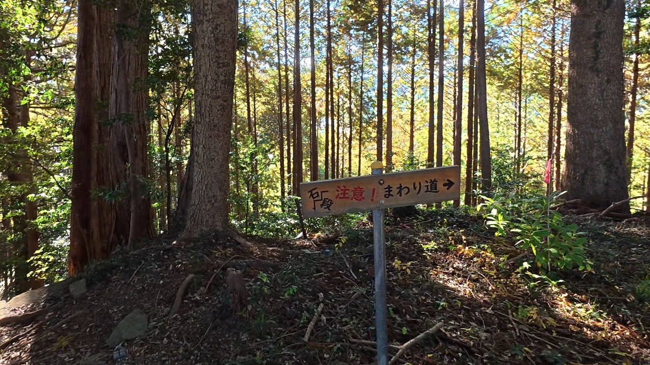 まわり道への標識